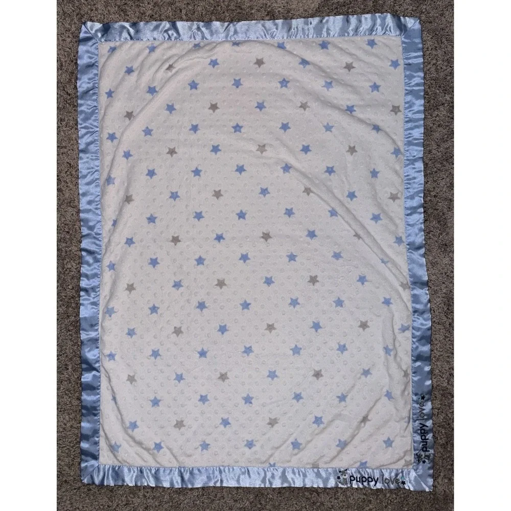 Blue Star Puppy Love Lovey Blanket 30x38